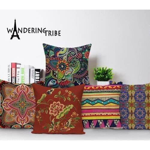 Chinoiserie cover cushion colorful home cushions Custom cushion cover pillow geometric decorative pillowcase Dropshipping