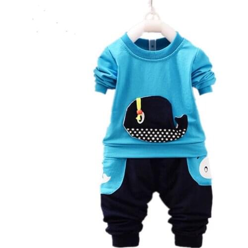 New Long sleeve cotton Spring new baby boys cute shark suit, baby boys pantsuit, pantsuit pants 2 pieces Sport suit