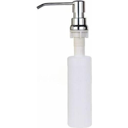 New Kitchen Sink Soap Dispenser Brushed Nickel Head ABS Bottle 300ml