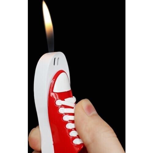 Creative Shoes Pendant Gas Lighters Jet Unusual Free Fire Mini Funny Cigarette Lighter Cigar Pipe Gadgets for Men Gift Lighters