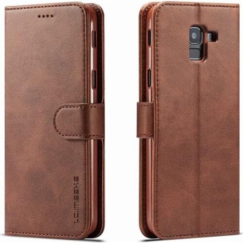 Luxury Cover For Samsung Galaxy J6 Plus 2018 Case Flip Book Leather Cover For Samsung J4 Plus 2018 Wallet Magnetic Phone Cases