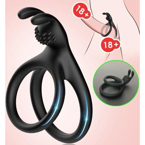 Silicone Dual Cock Ring Delay Ejaculation for Men Couple Sexual Toy Adult Sex Lock Mens Ring Penis Enlargement Erection Product