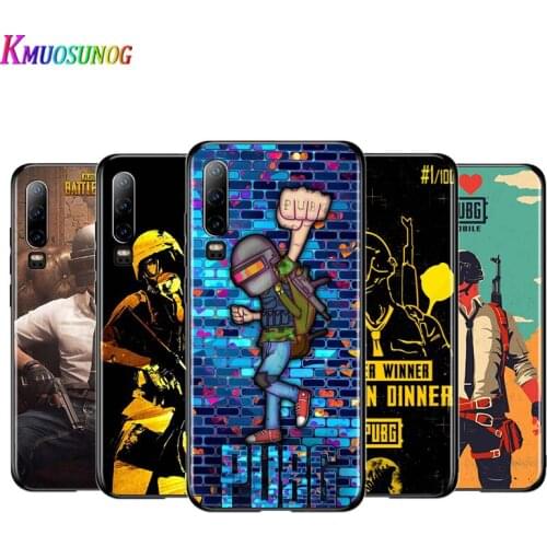 Popular Games PUBG Silicone Cover For Huawei P40 P30 P20 Pro P10 P9 P8 Lite E Plus 2019 2017 5G Black Soft Phone Case