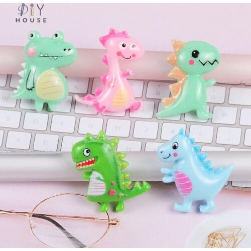 10-50Pcs Cute Cartoon Dinosaur Flat Back Resin Flake DIY Craft Supplies Phone Shell Decor Patch Kids Headwear Hair Accessories