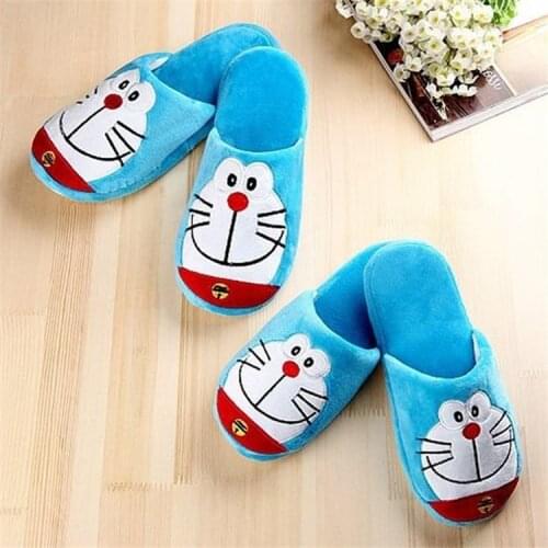 2021 Cartoon Doraemon Cotton Slippers for Spring and Autumn Couples Indoor Non-Slip Cosplay Home Cotton Slippers