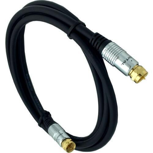 TV Aerial Coaxial Patch Cable with F-Male Connector Cable Modem, Set-top Box Gold plated 1.5m