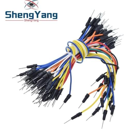 TZT 65pcs/Lot New Solderless Flexible Breadboard Jumper wires Cables Bread plate line