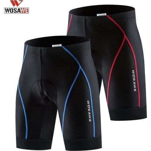 WOSAWE Men Motorcycle Bike Padded Shorts with Anti-Slip Leg Wraps Padded Underwear Padded Riding Shorts Cycling Underwear Short