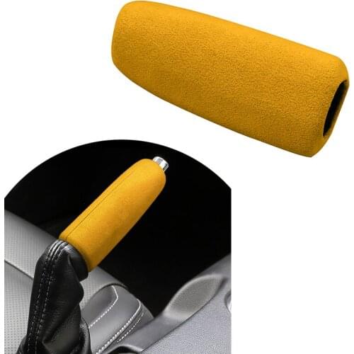 Suede Car HandBrake Cover Sticker for Ford Mustang 2015-2020 Interior Trim Anti-slip Accessories Handbrake Decoration Sticker