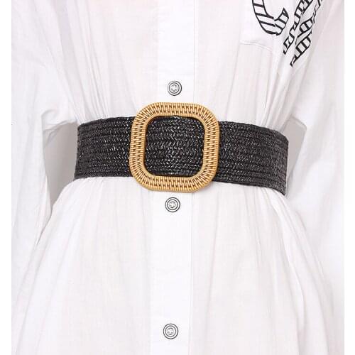Womens runway fashion knitted Cummerbunds female Dress Corsets Waistband Belts decoration wide belt TB1523