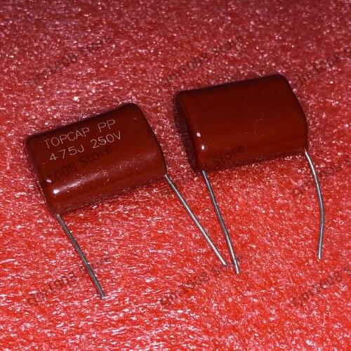 10PCS 250V475J 475K Pitch 25MM 250V 4.7UF 475 4700PF CBB Polypropylene film capacitor