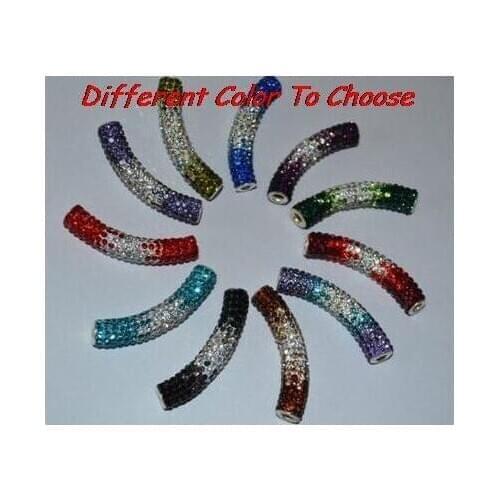 10 pcs/lot 45cm hotsale cahr43lor bracelet necklace gradient tube beads long bending Bead making diy crystal