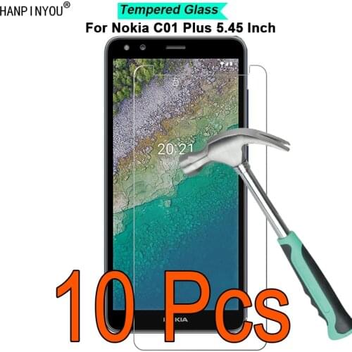 10 Pcs/Lot For Nokia C01 Plus 5.45" 9H Hardness 2.5D Ultra-thin Toughened Tempered Glass Film Screen Protector Guard
