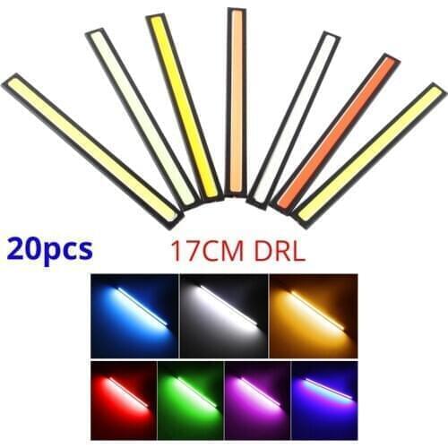20pcs Universal Daytime Running Light Car COB DRL LED Strip Light External Lights Auto Waterproof Car Styling Led DRL Lamp