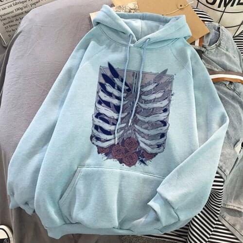 2021Attack on Titan Anime hoodies Sweatshirt kawaii Casual girls boys Hooded Loose Hoodie Women Fashion sweatshirts with hoodies