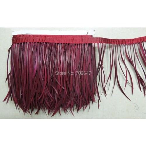 5Yards/lot! Wine Red Goose Biot Feather Trim,Millinery Feather, Biot, Hat Trimming, Feathers for Millinery,Fascinators & Crafts