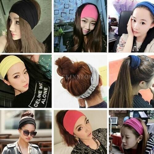 500Pcs/Lot Chic Ladies Letter Sports Yoga Sweatband Gym Stretch Headband Hair Band