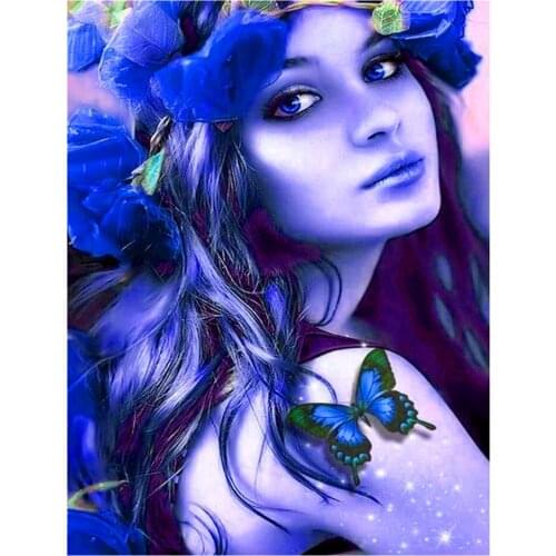 Blue Girl diamond painting,full,square,round diamond embroidery mosaic diamond diy handwork puzzle diamant Cartoon Elf JX2486