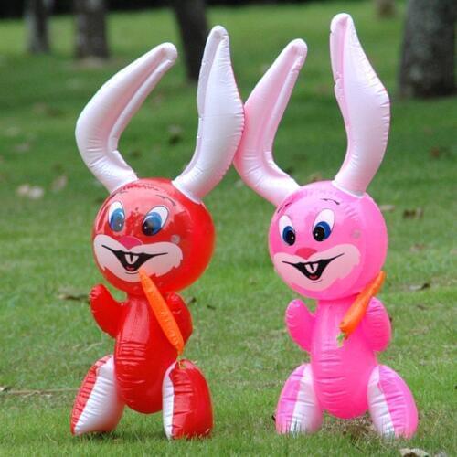 Large Pvc Toys Inflatable Animals 2-4 Years Lovely Radish Rabbits Kindergarten Childrens Toy Funny Birthday Party Gifts 2021