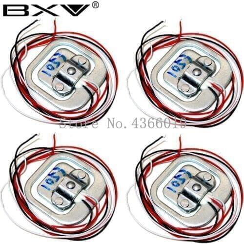 4pcs 50kg Body Load Cell Weighing Sensor Resistance Strain Half-bridge Total Weight Scales Sensors Pressure Measurement