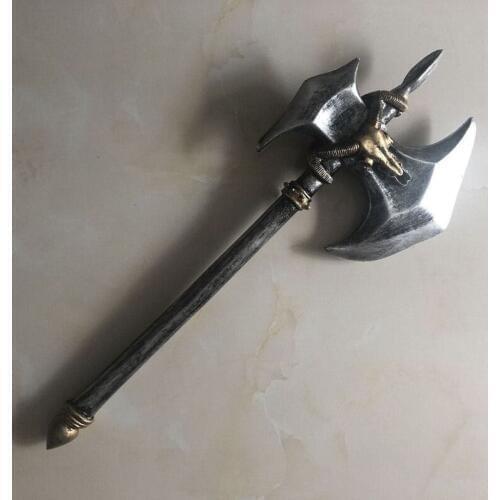 Movie 1: 1 Action Figure Model Medieval War Ax Gold Crown Sheep Halloween Cosplay Prop Weapon PU Kids Paper Gift