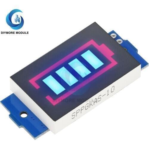 BMS 1S 2S 3S 4S 6S 7S 18650 Li-ion Battery Capacity Indicator Test Green/Blue LED Light Display Power Meter with Case Cover