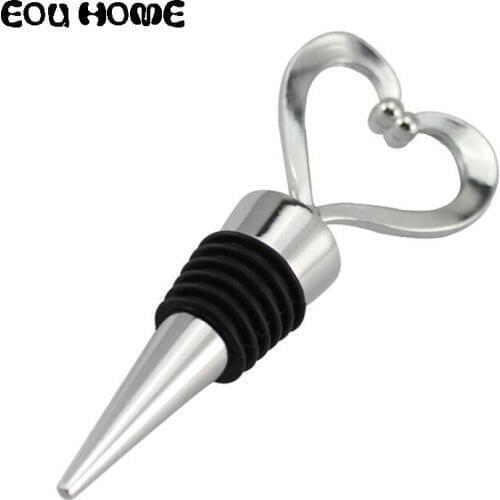 Zinc Alloy Elegant Heart Shaped Bar Tools Durable Wine Champagne Wine Bottle Stopper Vacuum Sealed Valentines Wedding Supplies