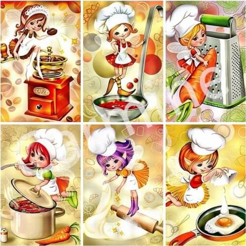 Cartoon DIY 5D Diamond Painting Kitchen Cross Stitch Homemade Embroidery Full Round&Square Drill Home Decoration New Year Gift