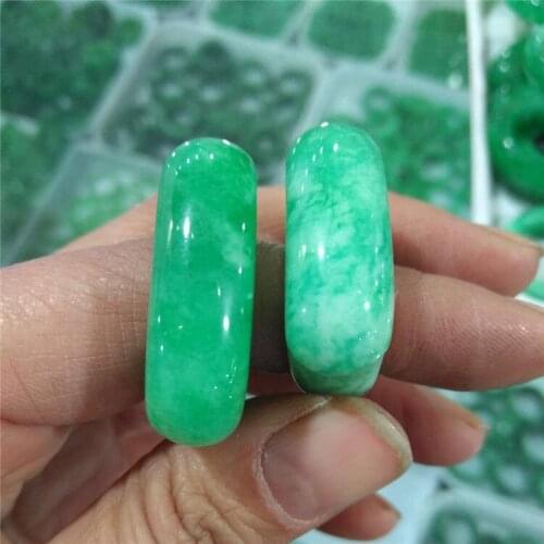 Natural lovers men womens brand green jade ring emerald handmade jade rings hand-carved Carving pattern jade ring jewelry one