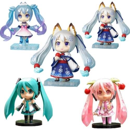 Q Version Hatsune Miku Binary Hatsune Beautiful Girl PVC Movable Doll Collection Decoration Doll Toy Child Birthday Gift