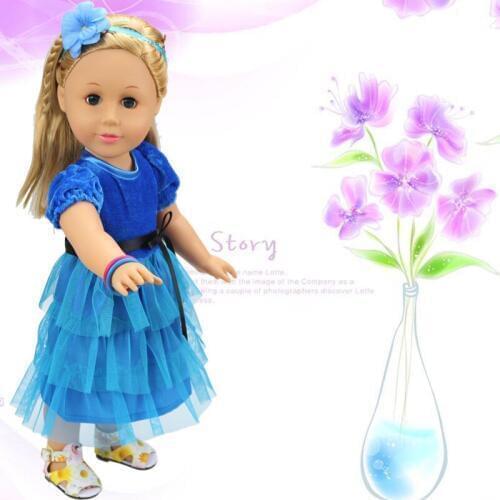 M Reborn Baby Doll Blue Dress And 18-inch American Doll Clothes, Christmas Gifts For A Generation Of Girls, Childrens Toys