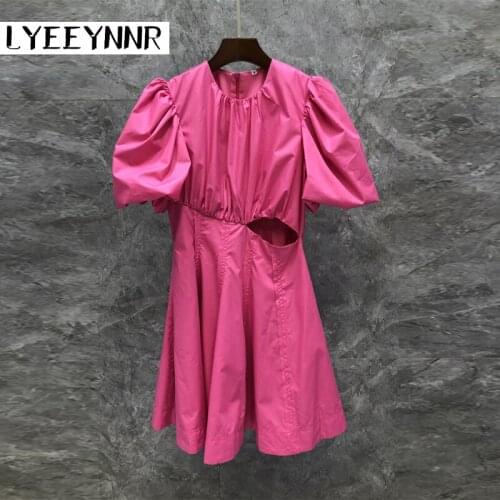 LYEEYNNR Solid Summer Dresses