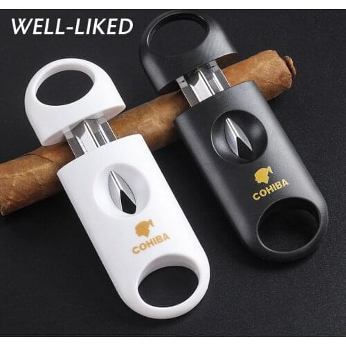Metal V Shaped Blade Plastic Cigar Cutter Scissors V-Cut Clipper Port Cuba Cigar Cutter Cigar Smoking Accessories Gifts For Man