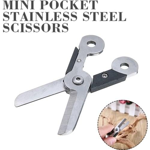 New Arrivals Mini Pocket Stainless Steel Scissors Spring Bolt Key Ring Outdoor Safety Tool Tourist Hiking Camp Gadgets