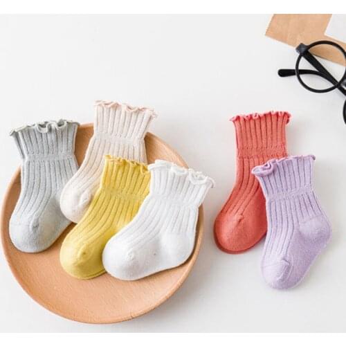 6Pairs Kids Baby Infants Autumn Winter Girls Socks Toddler Soft Children Short Sock ADK423