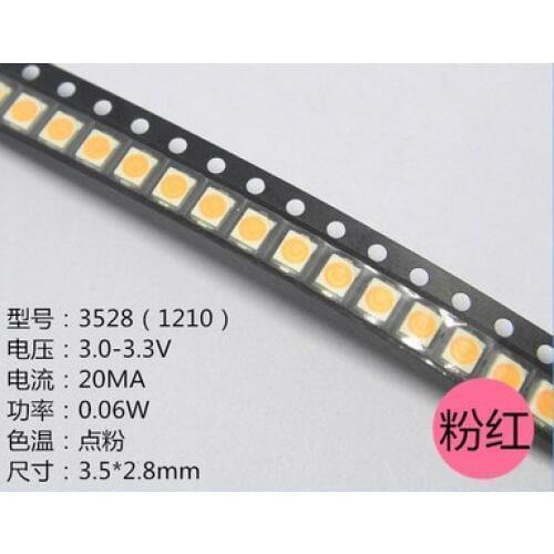 New Arrival Time-limited Led Diode 6000pcs 3528/1210 Pink Smd/smt Plcc-2 Light-emitting Ultra Bright Diodes free Shipping