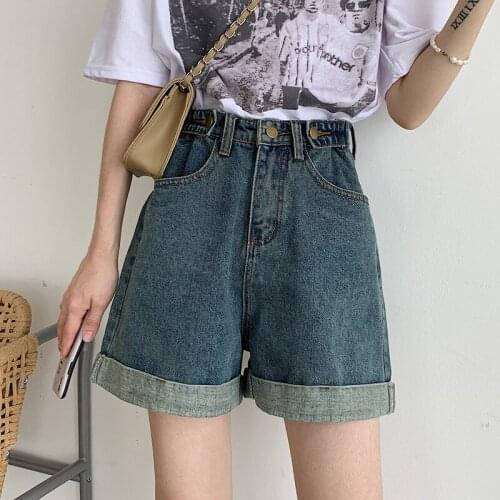 Fashion New 2021 Womens Fit High Quality Tide mujer cute Female Denim Shorts cute Summer solid Mom Casual Streetwea sweet girls