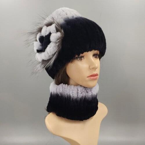 Winter women hats fox rabbit fur pompom skullies beanies warm elastic fashionable fluffy thick outdoor stylish natural fur hats