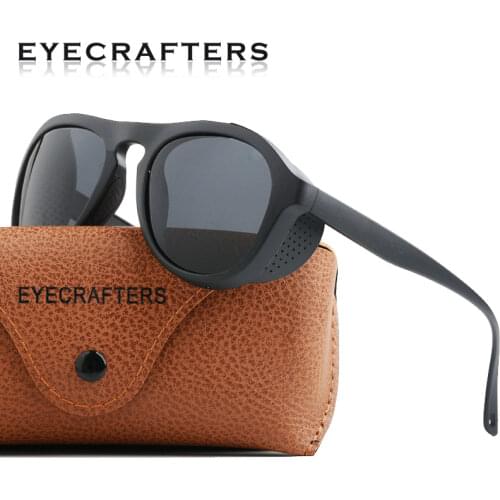 Windproof Gothic Steampunk Sunglasses Polarized Men Women Brand Designer Vintage Pilot Driving Sun Glasses