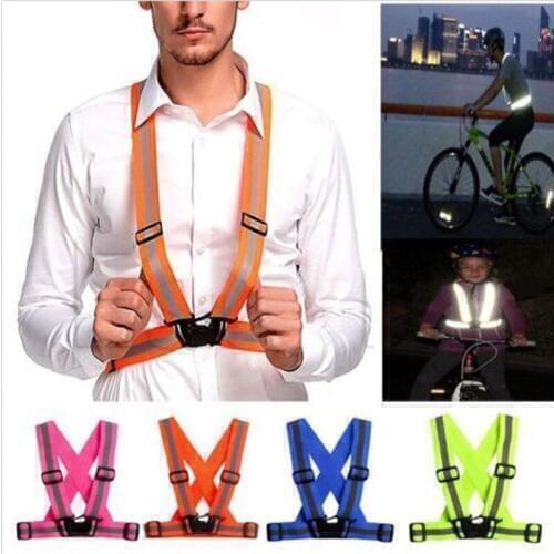 Cycling Vest Bicycle Bike Reflective Adjustable Fashion Safety Security High Visibility Vest Gear Stripe Jacket 4 Colors