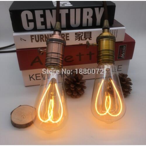 Heart Style Vintage Soft Flexible Led Filament Light Bulbs Lamps ST64 4W