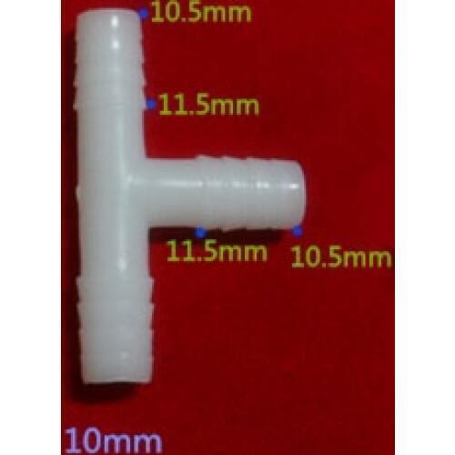 Water Hose 10mm plastic Equal Tee Connector Barbed Pipe Fitting