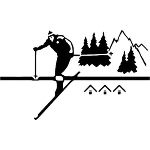 15*9cm Fashion Down Slopes Skiing Decor Silhouette High Quality Vinyl Car Styling Car Stickers