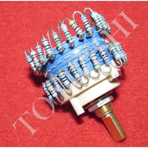 High-precision 2*24 files 10k/20K/50K/100K/250K/500K stepping two-channel volume potentiometer