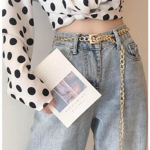 Metal Chain Women Belt Gold Silver Waist Chain Dress Jeans Cool Girls Lady Waistband Accessories Body Chain Fashion
