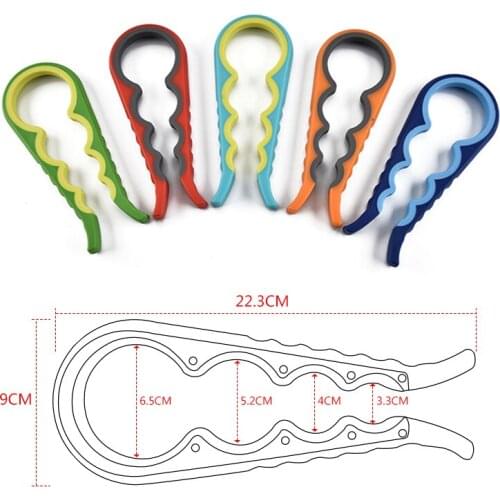 1PC 4 In 1 Multifunction Gourd-Shaped Can Opener Plastic Rubber Colorful Cap Jar Kitchen Wrench Tools