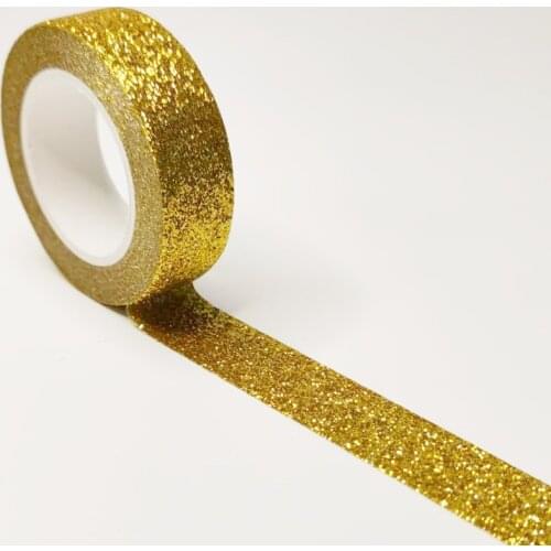 1pcs New Arrival Adhesive Golden Really Glitter Washi Tape Scrapbooking Christmas Party Kawaii Cute Decorative Paper Crafts