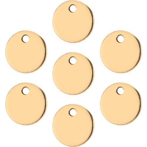 10pcs Stainless Steel Metal Flat Round Circle Blank Coin Stamping Charms Tag Pendants