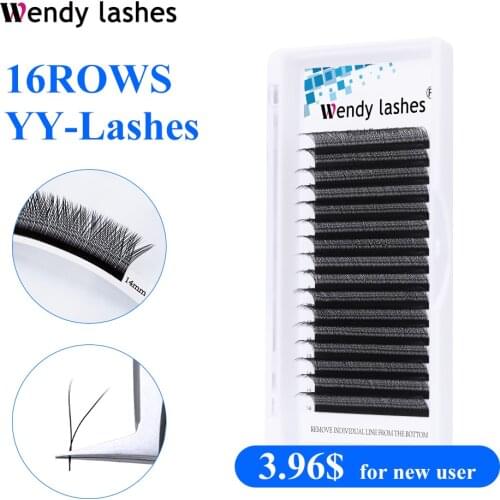 YY Shape Eyelashes Extensions Two Tip lashes C/D Curl Hand-woven High quality wimpers individual eyelashes soft