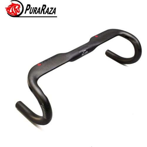 2017New PURARAZA full carbon fiber road bicycle handlebar / road bicycle internal bent bar 31.8*40CM / 42CM /44CM Internal cable